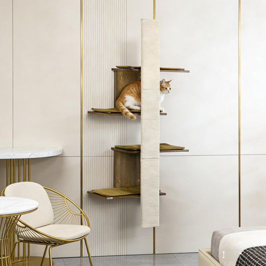 4-Layer Cat Wall Shelves,Wall-Mounted Cat Tree - SolidRoot Buy Furniture USA