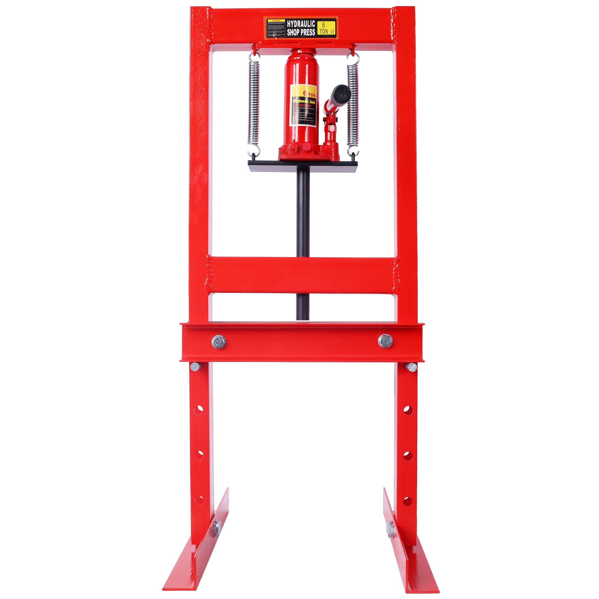 Hydraulic 6 Ton H-Frame Garage Floor Adjustable Shop Press with Plates, 6T,red SolidRoot Buy Furniture USA