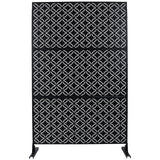 Outdoor & Indoor Privacy Screen Metal Privacy Screen 76' H×48' W, Freestanding Decorative Privacy Screen for Deck Balcony Patio, Privacy Fence Panels for Outside Lawn Garden PS107 BLACK SolidRoot Buy Furniture USA