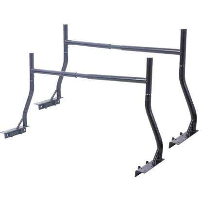 Heavy-Duty Extendable Steel Truck Ladder Rack Two-Bar Set - Black, 800 lbs Capacity SolidRoot Buy Furniture USA