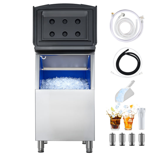 Commercial Ice Maker Storage Bin, 250LBS Capacity Ice Bin, Stainless Steel Ice Storage Bin with Filter and Adjustable Anti-Slip Rubber Feet, Suitable for Restaurant Hotel and Beverage Shops - SolidRoot Buy Furniture USA