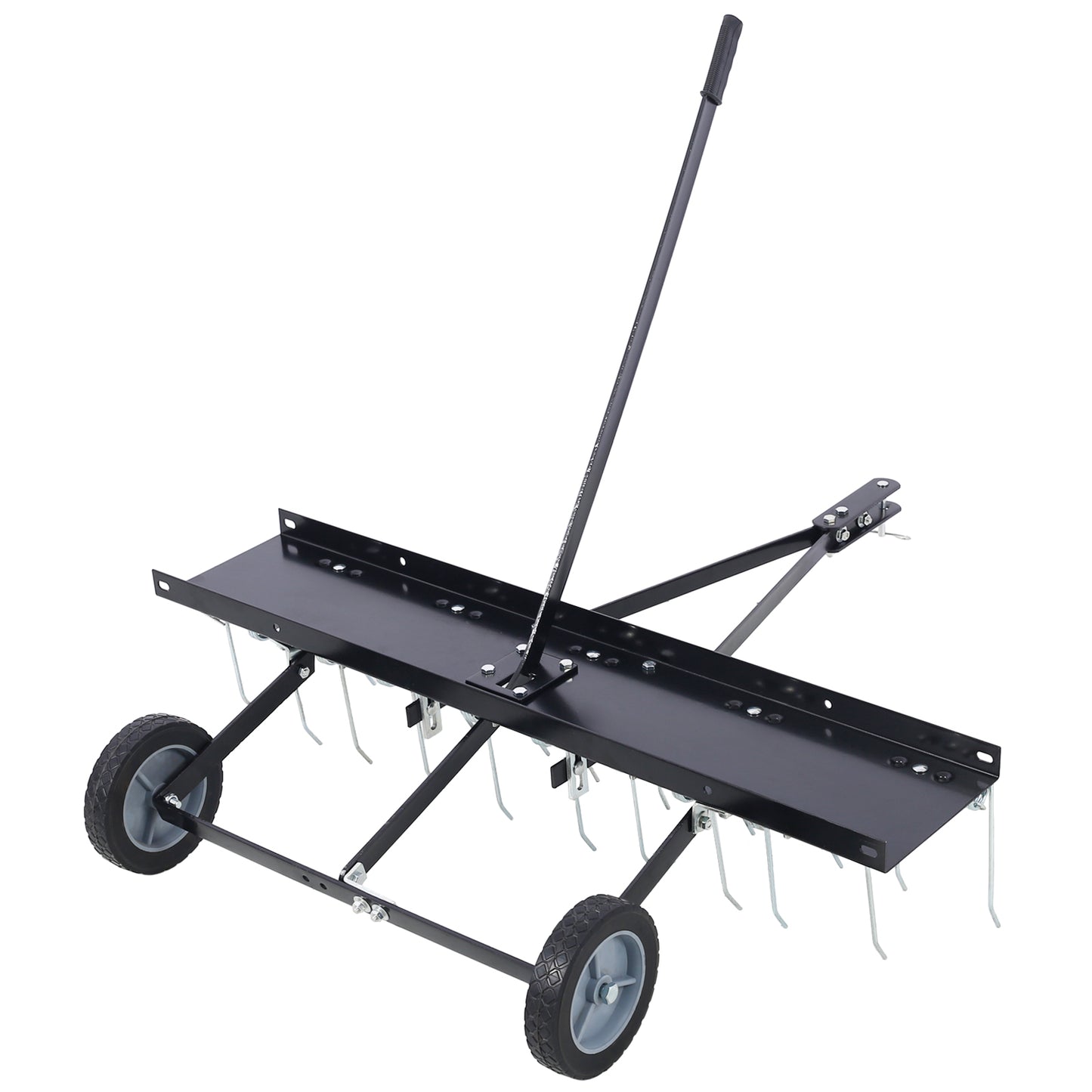 40-Inch Lawn Sweeper Tow Behind Dethatcher, Landscape Rake, Lawn Tractor Rake, Tine Tow Dethatcher Pull Behind Mower, Riding Lawn Mower Attachments for Outdoor Yard Tools Lawn Care SolidRoot Buy Furniture USA