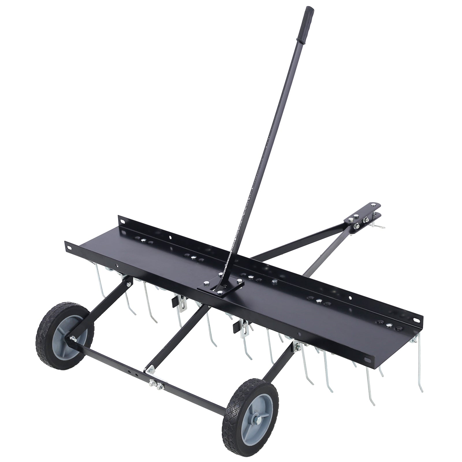 40-Inch Lawn Sweeper Tow Behind Dethatcher, Landscape Rake, Lawn Tractor Rake, Tine Tow Dethatcher Pull Behind Mower, Riding Lawn Mower Attachments for Outdoor Yard Tools Lawn Care SolidRoot Buy Furniture USA