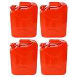 20 Liter (5 Gallon) Jerry Fuel Can with Flexible Spout, Portable Jerry Cans Fuel Tank Steel Fuel Can, Fuels Gasoline Cars, Trucks, Equipment,RED 4pcs/set SolidRoot Buy Furniture USA