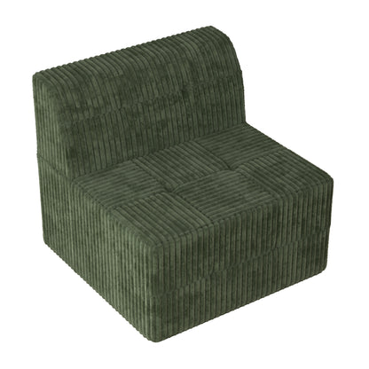 Modern Minimalist Corduroy Single Seat Sofa, Comfy Sleeper Couch for Living Room, Bedroom, Green SolidRoot Buy Furniture USA