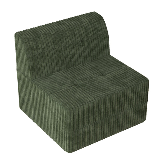 Modern Minimalist Corduroy Single Seat Sofa, Comfy Sleeper Couch for Living Room, Bedroom, Green SolidRoot Buy Furniture USA