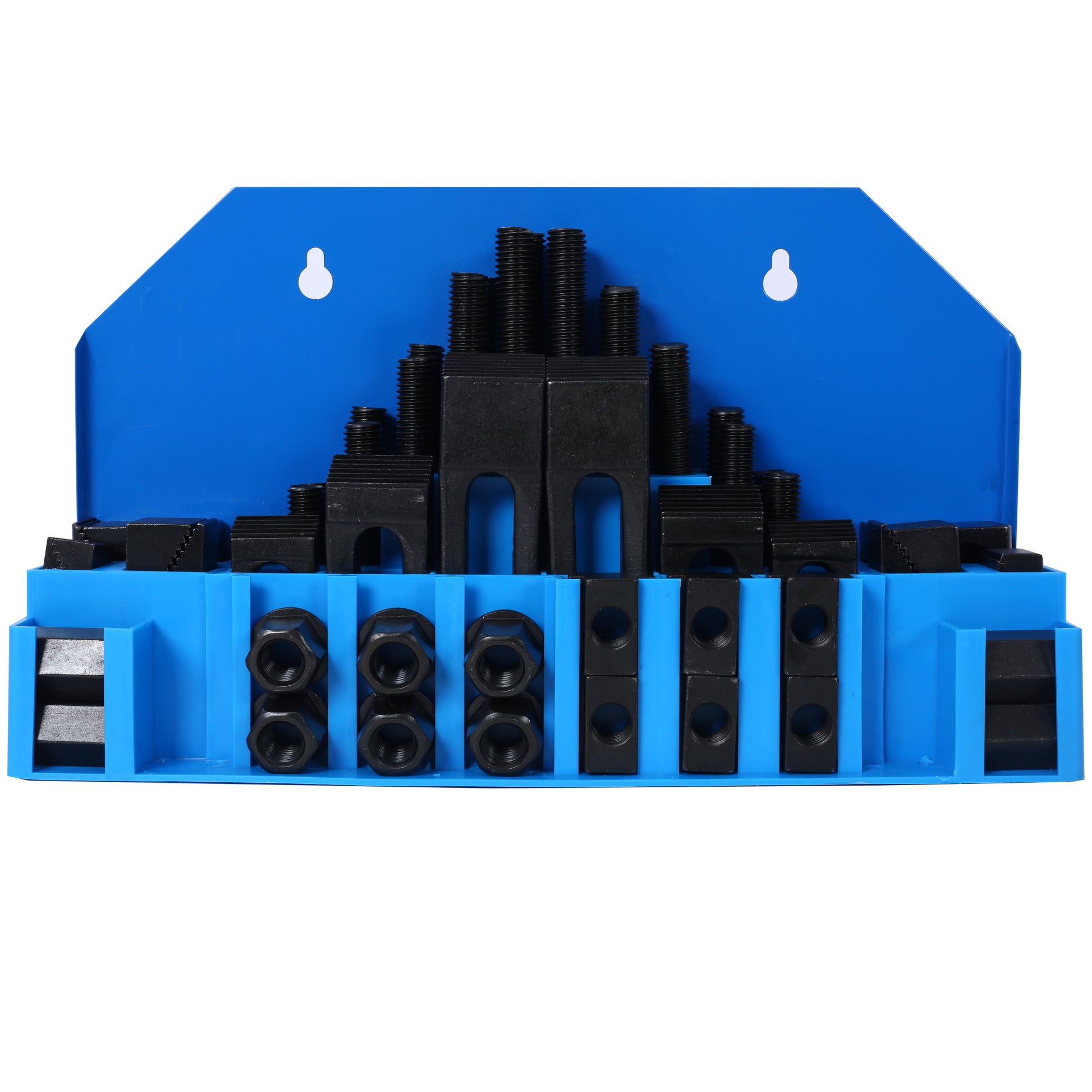 58Pc T-Slot Clamping Kit Mill Machinist Set With T-slot cleaner and Tightening Wrench (3/4 Table Slot 5/8-11 Stud Size) 58pcs clamping kit,5/8-11' x 3/4', blue storage box SolidRoot Buy Furniture USA