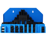 58Pc T-Slot Clamping Kit Mill Machinist Set With T-slot cleaner and Tightening Wrench (3/4 Table Slot 5/8-11 Stud Size) 58pcs clamping kit,5/8-11' x 3/4', blue storage box SolidRoot Buy Furniture USA