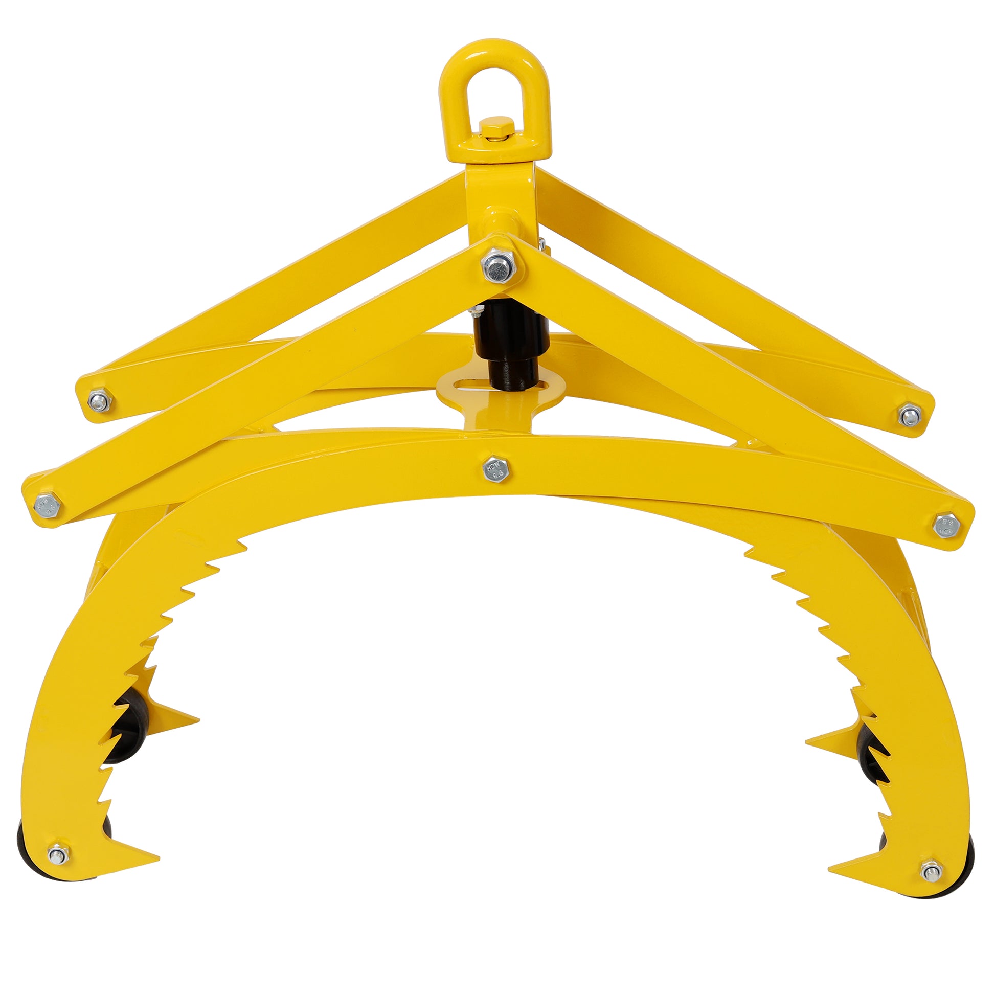 Automatic Grip and Release Log Tongs, 360° Swivel Lifting Tongs with 4 Claws 21' Open, 3300 LBS Load Capacity, Fit For Forklift, ATV, Tractor and so on. Yellow Color SolidRoot Buy Furniture USA