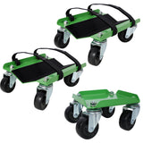 Heavy Duty Snowmobile Dolly V-Slide with 2.5' Swivel Casters and Rubber Pad for Skis, Green Steel SolidRoot Buy Furniture USA