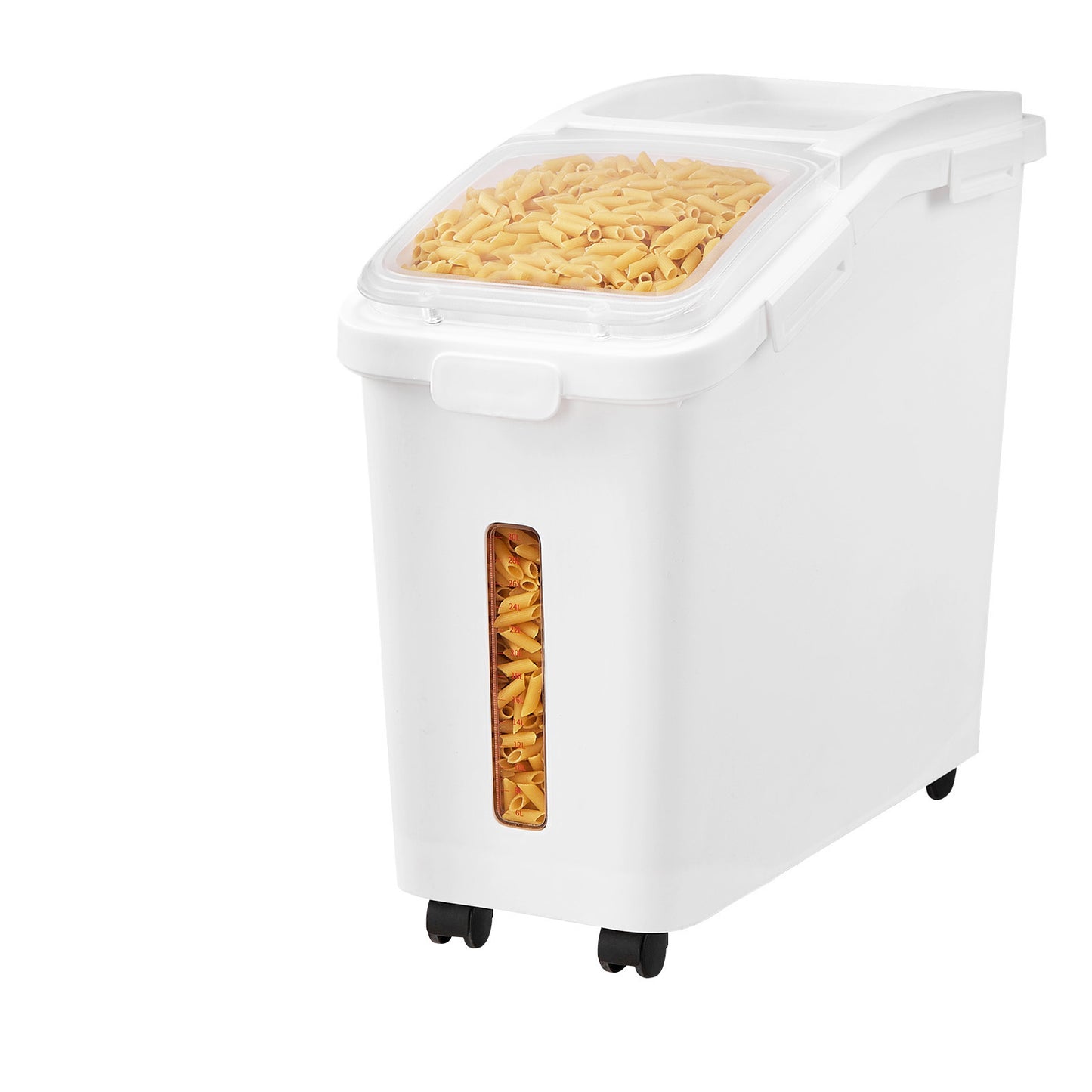 Ingredient Storage Bin, 11.4 Gallon Capacity Shelf Ingredient Bin, 280 Cup Flour Bins on Wheels Commercial Prosave Shelf-storage Ingredient Bin with Lid and Scoop Rice Bin for Kitchen White - SolidRoot Buy Furniture USA