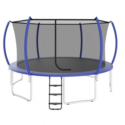 UB 14FT trampoline inner safetynet with powder coating-Blue--Pumpkin-A+B