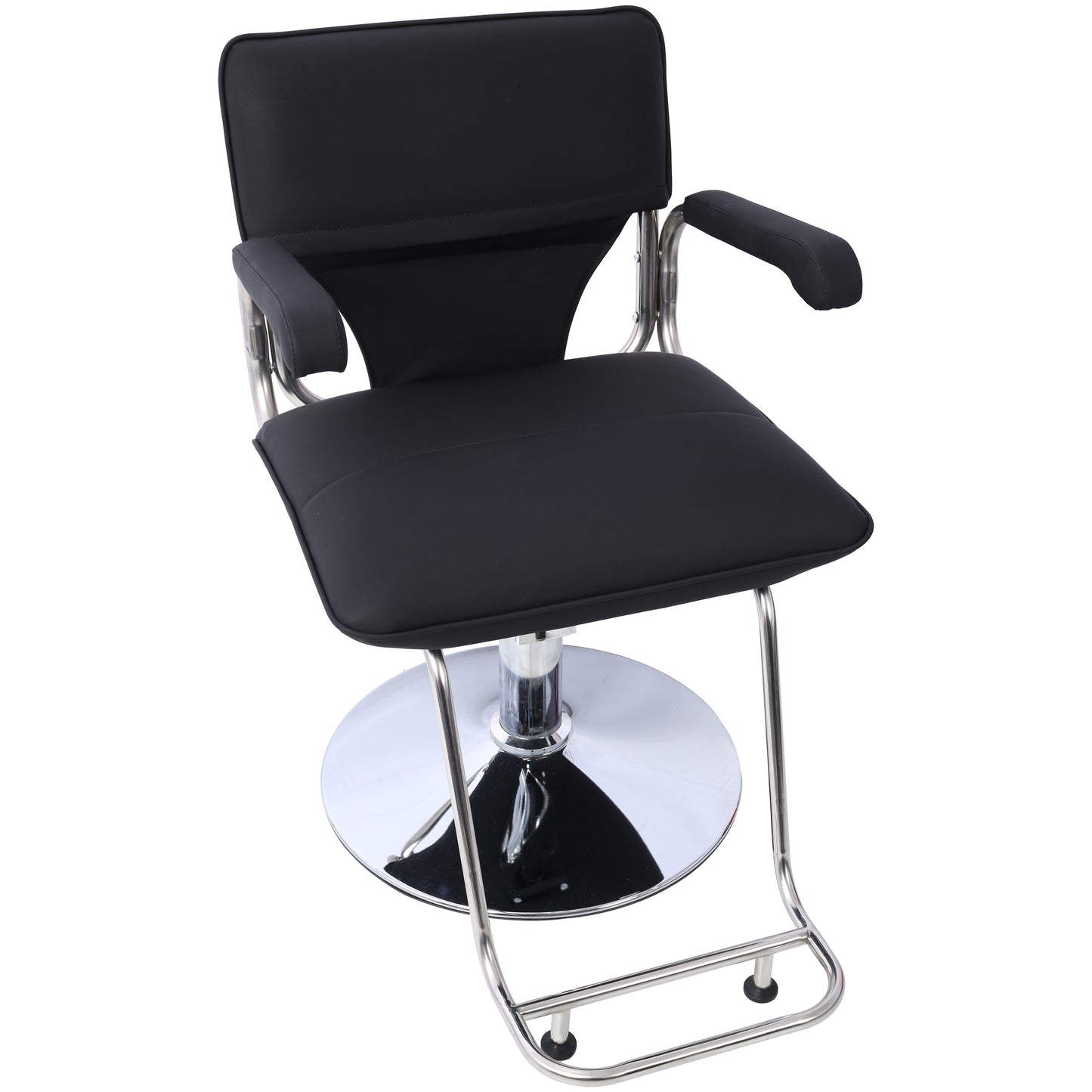 Stainless steel frame,Fashion style Hair Salon Chair Styling Heavy Duty Hydraulic Pump Barber Chair Beauty Shampoo Barbering Chair for Hair Stylist Women Man,with Barber Cape (Black) SolidRoot Buy Furniture USA
