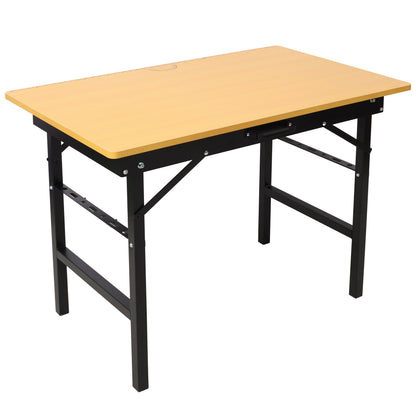 Portable Folding Work Table with Measuring Tape and Angle Finder, Black Steel, 39x23.6x29 inches SolidRoot Buy Furniture USA