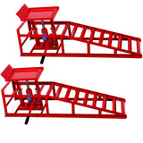 Auto Car Truck Service Ramps Lifts, Garage Car Lift Hydraulic Ramps Black 5 Ton,Automotive Hydraulic Lift Repair Frame Lift(2 Pack) red SolidRoot Buy Furniture USA