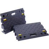 Heavy-Duty Plastic 4' High Portable Automotive Curb Ramp for Cars & Wheelchairs, Black, Interlocking Design SolidRoot Buy Furniture USA