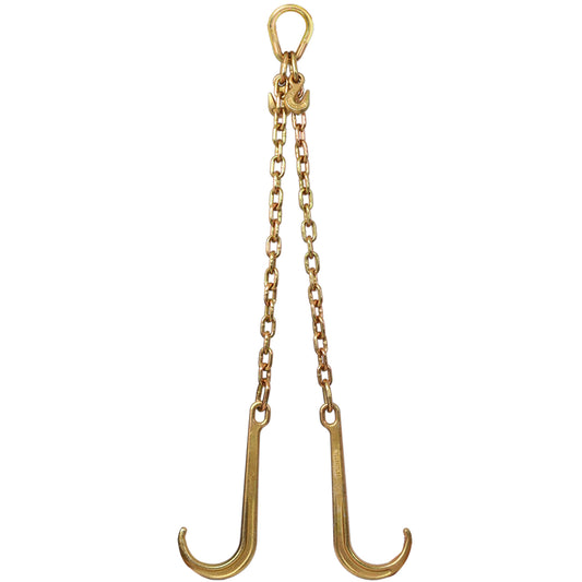 5/16''x2' G70 J Hook Tow Chain V Bridle with Large Shank J Hooks and Grab Hooks,Flatbed Truck Trailer Safety Tow Chain 4700 lbs Working Load Limit SolidRoot Buy Furniture USA