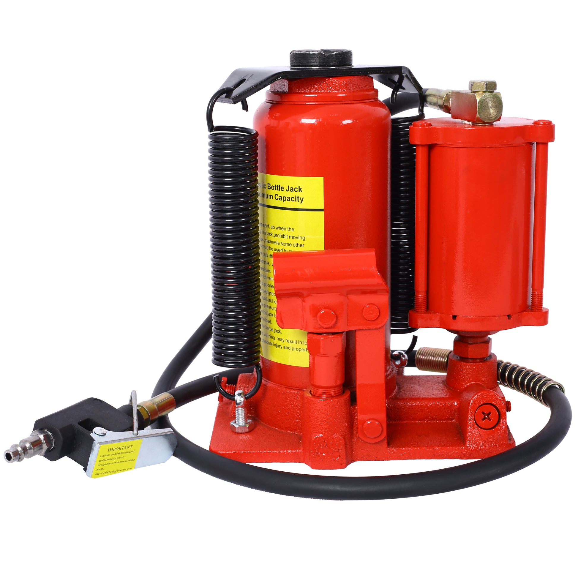 Air Hydraulic Bottle Jack, 12 Ton/24000 LBS All Welded Bottle Jack, 9.8-19.3 inch Lifting Range, Manual Handle and Air Pump, for Car, Pickup, Truck, RV, Auto Repair, Industrial Engineering ,Red SolidRoot Buy Furniture USA