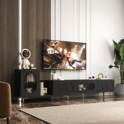 Wood Extendable TV Stand Rectangle Entertainment Center,Media TV Console for Living Room Bedroom SolidRoot Buy Furniture USA