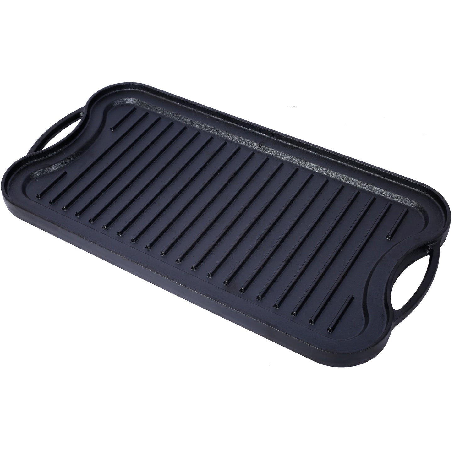Pre-Seasoned Cast Iron Reversible Rectangular Grill/Griddle, Black, 20inch x 10inch SolidRoot Buy Furniture USA