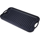 Pre-Seasoned Cast Iron Reversible Rectangular Grill/Griddle, Black, 20inch x 10inch SolidRoot Buy Furniture USA