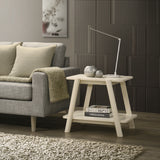 Metz Mid-Century Modern Wood Shelf End Table, Off-White Finish SolidRoot Buy Furniture USA