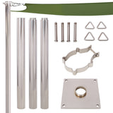 8FT Heavy Duty Stainless Steel Canopy Pole With Base Plate,Suitable for Garden,Yard,Patio,Playground SolidRoot Buy Furniture USA