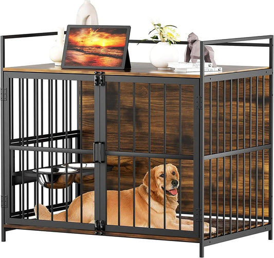 Dog Crate Furniture-Style Cages for Large Dogs Indoor Heavy Duty Super Sturdy 41' - SolidRoot Buy Furniture USA