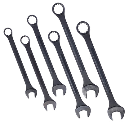 Jumbo Combination Wrench Set extra large, Metric, 6-piece, 35mm to 50mm,Black Oxide, with Pouch SolidRoot Buy Furniture USA