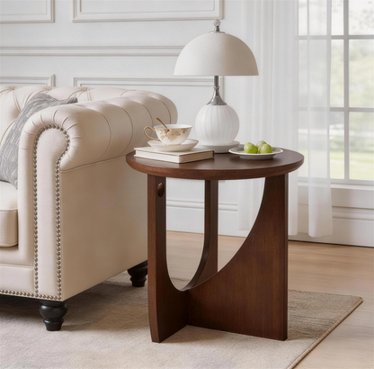 100% Solid Wood Side Table, Natural Wooden End Table,Rustic Center Table,Simple Accent Table for Living Room SolidRoot Buy Furniture USA