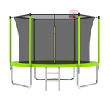 10FT Trampoline for Kids, Basketball Hoop and Ladder, Outdoor Kids Trampoline with Safety Enclosure,Fast Assembly for Backyard Fun,ASTM Approved