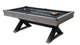84' Pool Table with Billiard Balls, Cues, Pool Cue Chalk, Cleaning Brush, X-Legs, Black Cloth, Rustic Grey,84.1'L x 46.5'W x 32'H - SolidRoot Buy Furniture USA