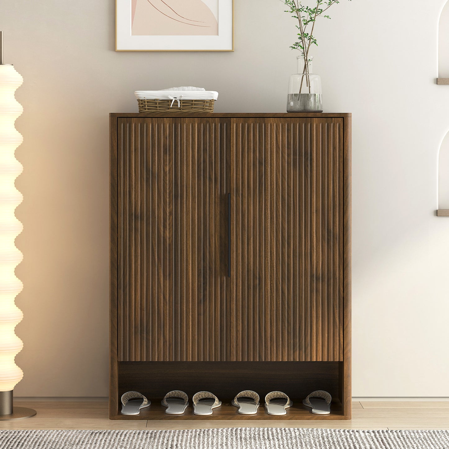 Shoe Storage Cabinet, Wooden Shoe Cabinet with Doors Modern Shoe Organizer with Adjustable Shelves,for Entryway, Hallway, Living Room SolidRoot Buy Furniture USA