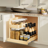 Under Sink Organizers and Storage 22½' W x 21' D, 2 Tier Pull Out Cabinet Organizer with Hard Close, Adjustable Pull Out Cabinet organizer with U Bracket for Bathroom Kitchen(Left)