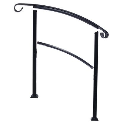 Handrails for Outdoor Steps, Fit 1 or 3 Steps Outdoor Stair Railing, White Wrought Iron Handrail, Flexible Front Porch Hand Rail, Transitional Handrails for Concrete Steps or Wooden Stairs SolidRoot Buy Furniture USA