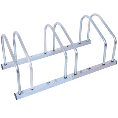 3 Bikes Floor Bike Stand, Bike Parking Rack Garage Bike Storage Stand Indoor/Outdoor 22-28' Wheel Stand, Max. Tire Width 2.15',galvanization SolidRoot Buy Furniture USA