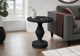 Accent Table, 25'h, Indoor Or Outdoor, Bedroom, End, Living Room, Nightstand, Round, Side Table, Black, Transitional SolidRoot Buy Furniture USA