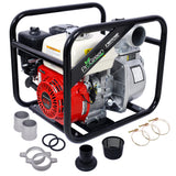 Honda GX160 Engine Water Pump 3' 264Gpm with 3IN NPT Coupler in Black and Red Aluminum SolidRoot Buy Furniture USA