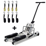 Hydraulic Motorcycle Lift Jack, 1500 LBS Capacity ATV Scissor Lift Jack, Portable Motorcycle Lift Table with 4 Wheels, Hydraulic Foot-Operated Hoist Stand with 2xtie down gray SolidRoot Buy Furniture USA