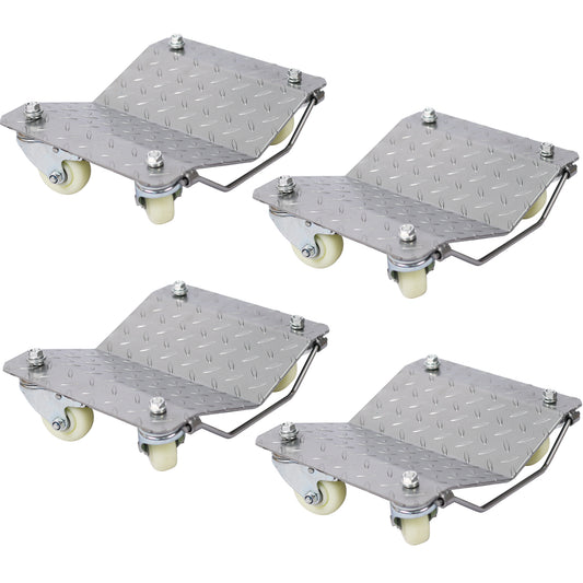 Heavy Duty Gray Car Dolly Set, 6000lbs Capacity, Metal Construction, 11.5W x 15L Inches SolidRoot Buy Furniture USA