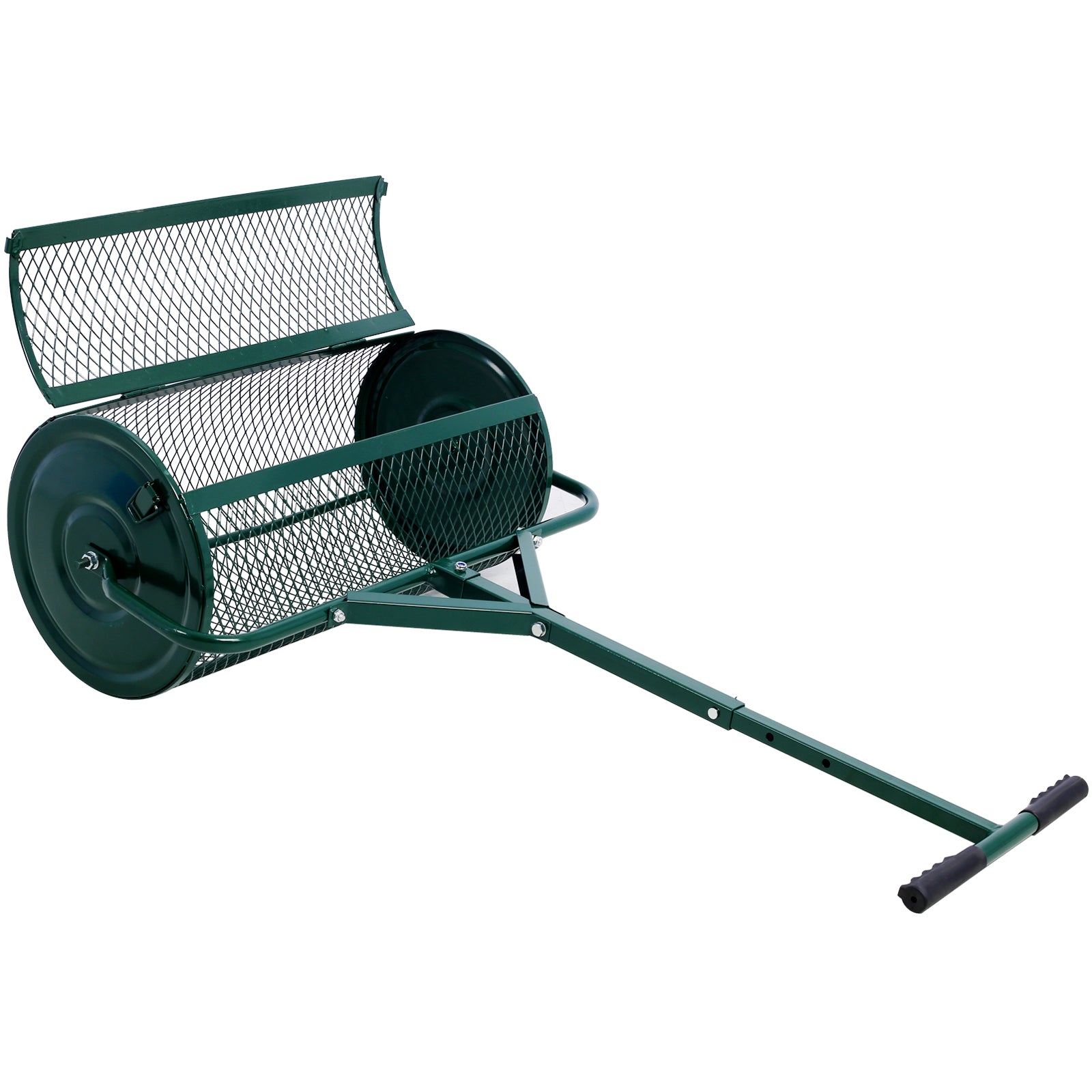 Peat Moss Spreader 24inch,Compost Spreader Metal Mesh,T shaped Handle for planting seeding,Lawn and Garden Care Manure Spreaders Roller SolidRoot Buy Furniture USA