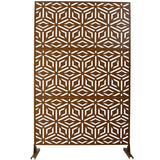 Outdoor & Indoor Privacy Screen Metal Privacy Screen 76' H×48' W, Freestanding Decorative Privacy Screen for Deck Balcony Patio, Privacy Fence Panels for Outside Lawn Garden PS115 BROWN SolidRoot Buy Furniture USA