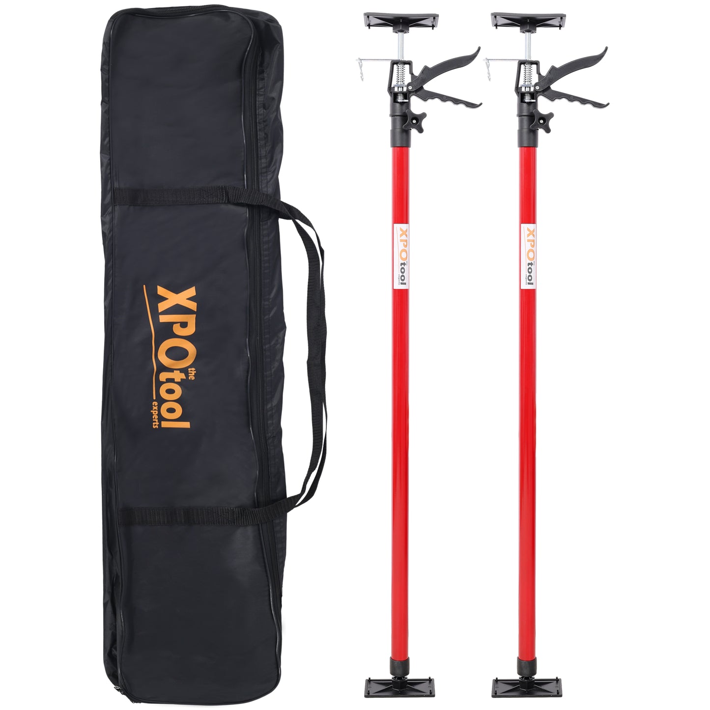 Adjustable Support Pole System Steel for Drywall and Cabinet Installation, Extends 45 to 114 Inch with Carry Bag, Black and Red SolidRoot Buy Furniture USA