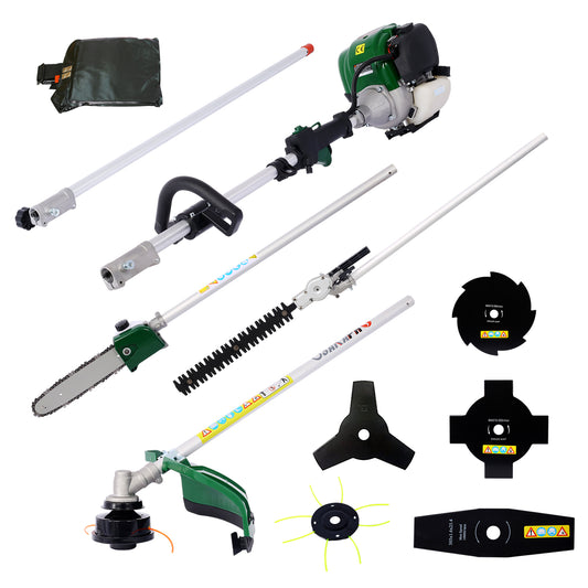 9 in 1 Multi-Functional Trimming Tool, 38CC 4 stroke Garden Tool System with Gas Pole Saw, Hedge Trimmer, Grass Trimmer, and Brush Cutter EPA Compliant SolidRoot Buy Furniture USA