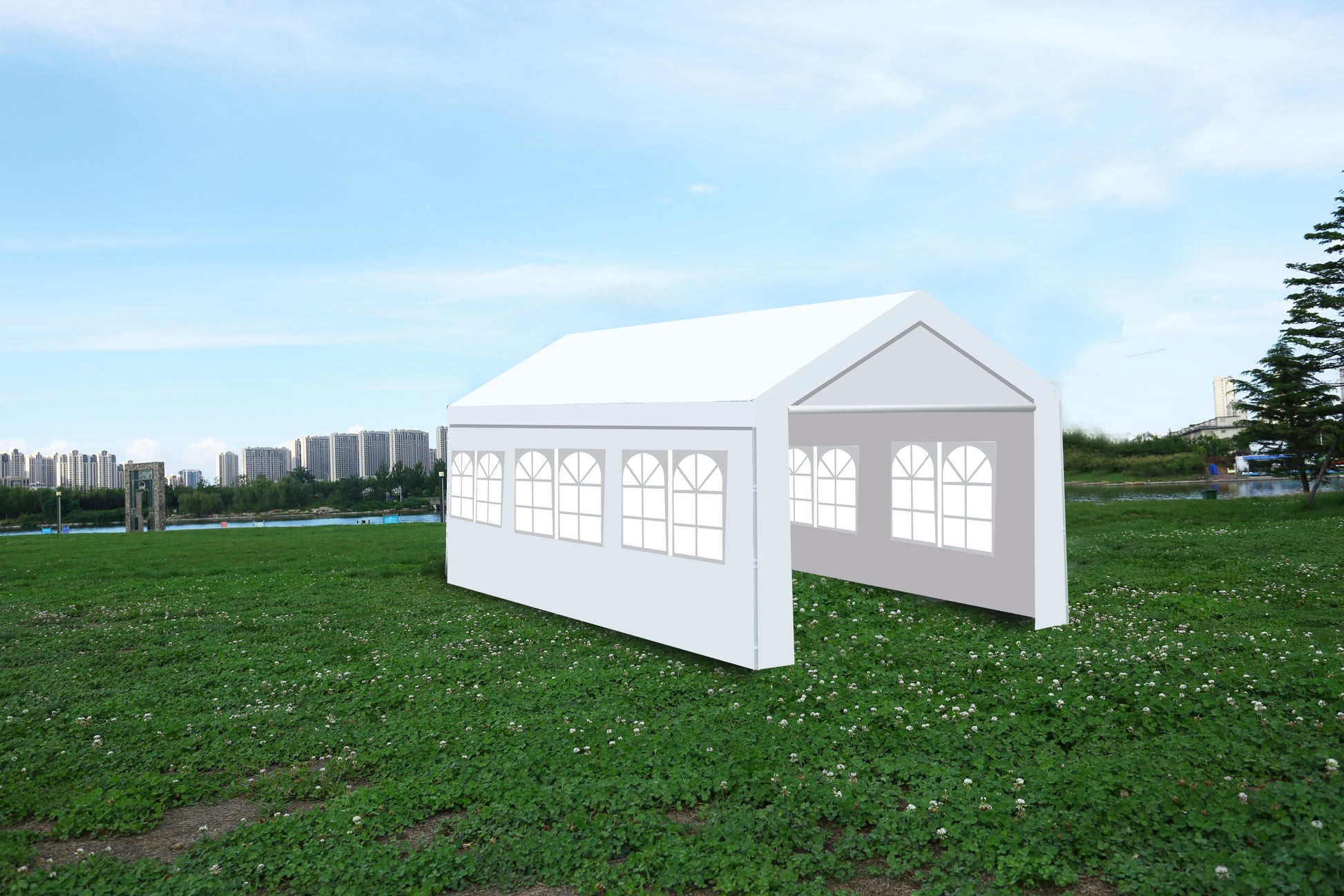 10x20 Heavy Duty Carport & Party Tent with Windows - Portable Garage Car Canopy with Removable Sidewalls - Waterproof Outdoor Shelter for Auto, Boat & Wedding Events SolidRoot Buy Furniture USA