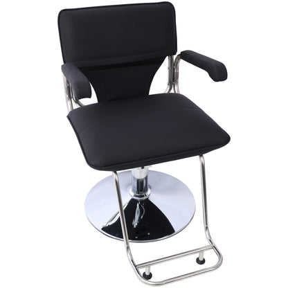 Modern Stainless Steel Frame Salon Chair with Barber Cape - Heavy Duty Hydraulic Styling Chair for Hair Stylists & Beauty Spas, Black Fashion Design SolidRoot Buy Furniture USA