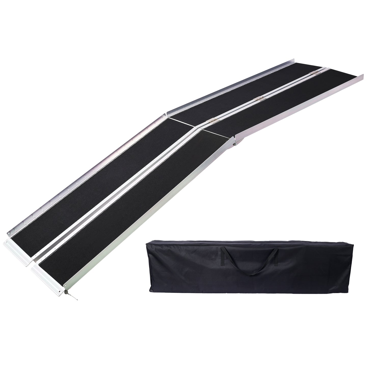 wheel chair ramp 10ft ,aluminium threhold ramp,Portable and Foldable, 600 Pound Capacity, Non-Skid Surface, Two Separate Pieces, for Home, Steps, Stairs, Doorways with bag SolidRoot Buy Furniture USA