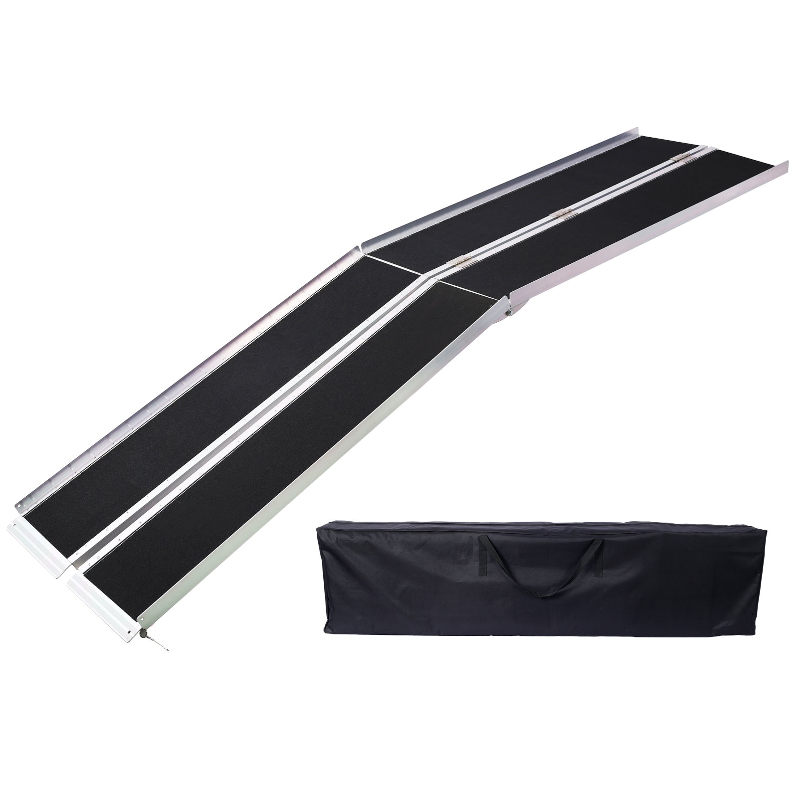 wheel chair ramp 10ft ,aluminium threhold ramp,Portable and Foldable, 600 Pound Capacity, Non-Skid Surface, Two Separate Pieces, for Home, Steps, Stairs, Doorways with bag SolidRoot Buy Furniture USA