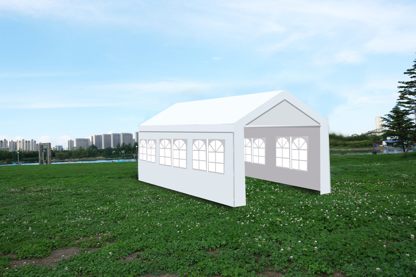 10'x20' Heavy Duty Carport Gazebo, Canopy Garage, Car Shelter with windows SolidRoot Buy Furniture USA