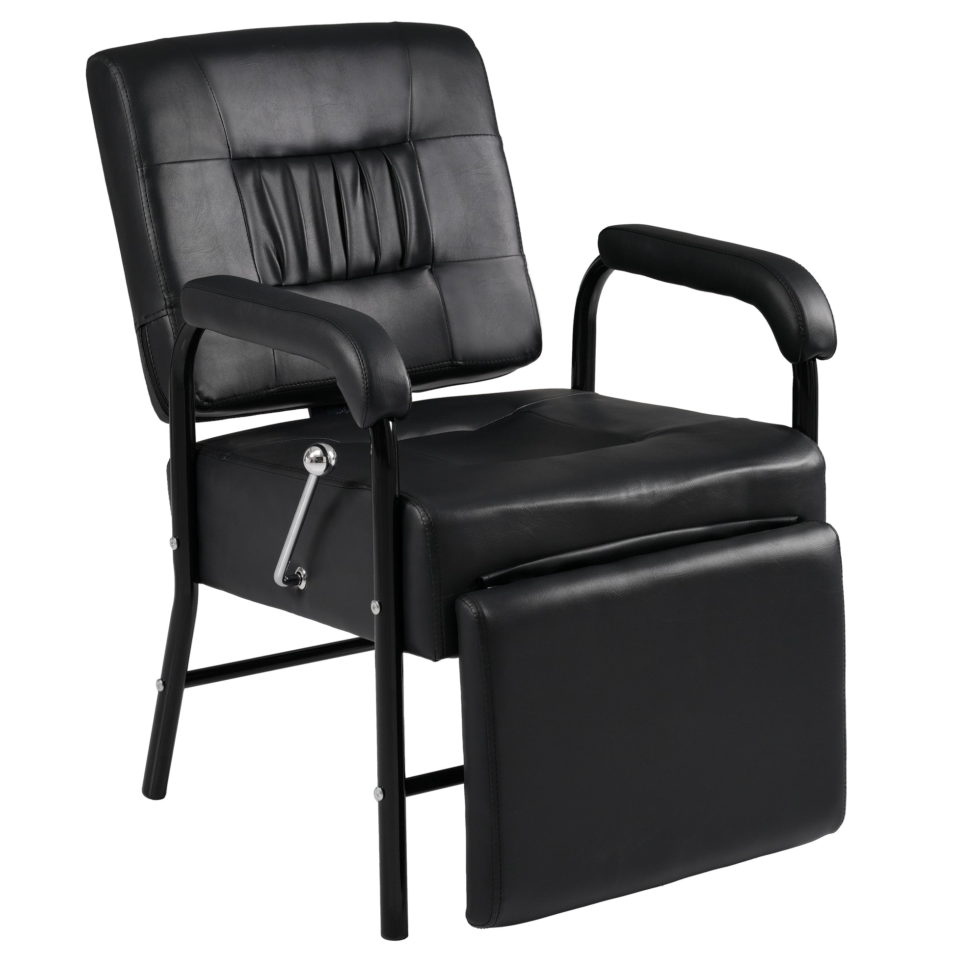 Shampoo Chair with Footrest for Salon, Reclining Salon Chair for Barber & Hair Stylist Chair,  Controled Recline Spa Beauty Equipment, Black SolidRoot Buy Furniture USA